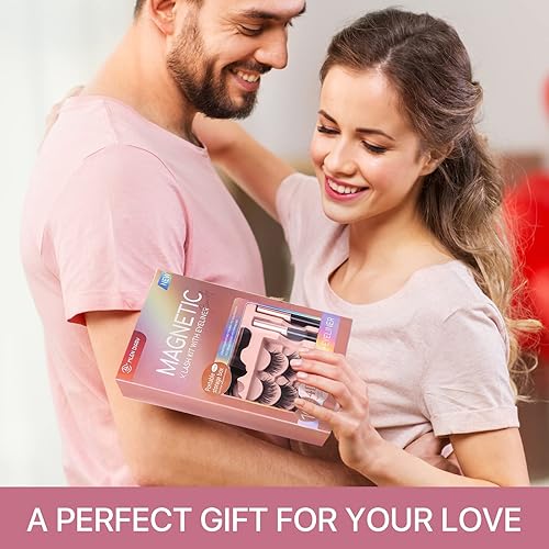 Miniatura 7 de Pestañas magnéticas 10 pares de pestañas magnéticas pestañas magnéticas con 4 tubos de delineador magnético aspecto natural larga duración pestañas