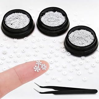 Naler 600 PCS Mini Snowflake Ornaments for Craft - 0.2 Inch, Silver Snowflake Embellishments for DIY Crafts, Christmas Decorations, Nail Art & Scrapbooking