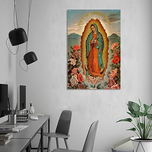 Miniatura 6 de SUPERYUFENG Póster artístico de la Virgen de Guadalupe de la Virgen María y arte de pared, póster moderno para decoración de dormitorio familiar, 16