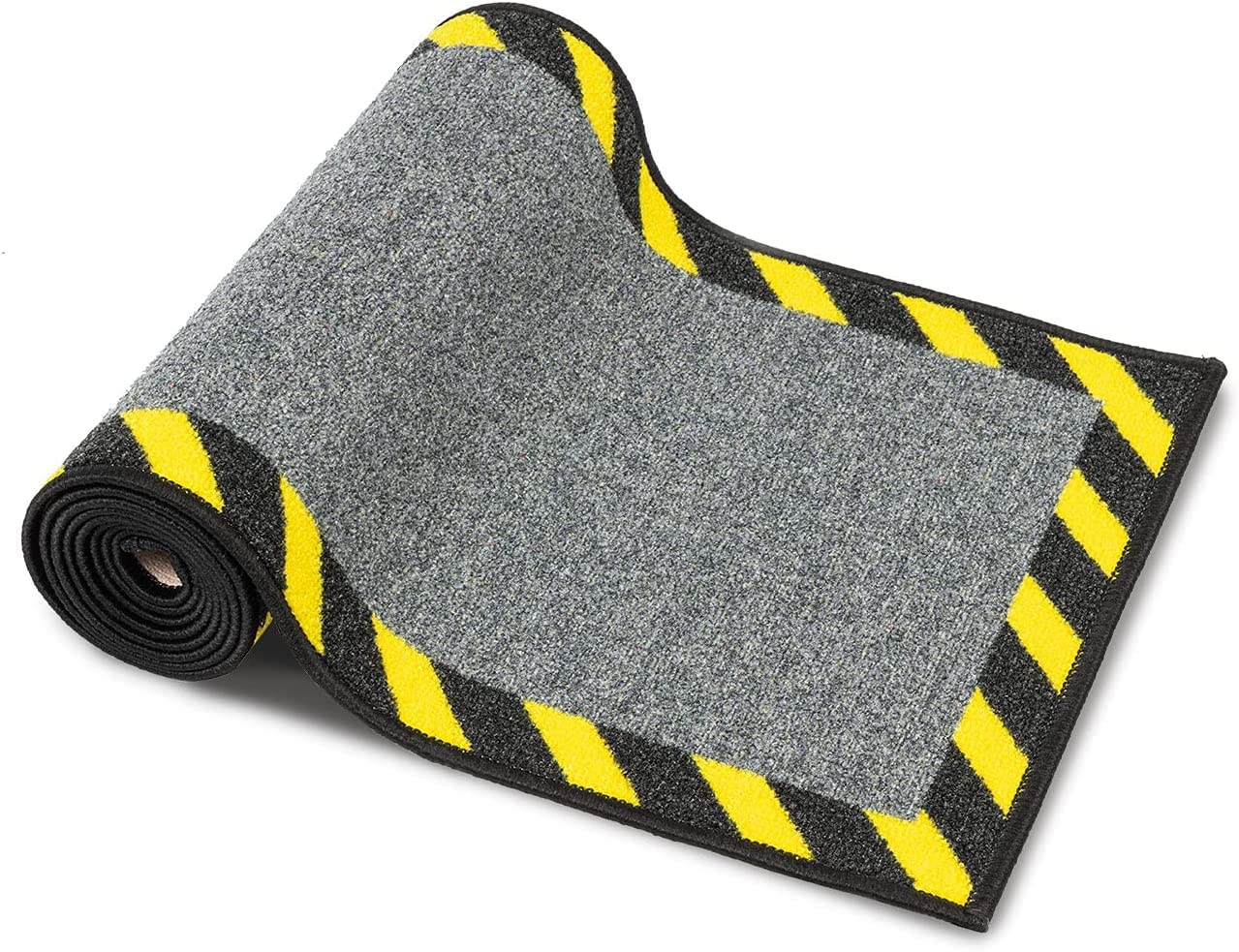 Floordirekt Kabelabdeckung - Stolperschutz mit auffälliger Warnumrandung - Sicherheitsmatte für Büro & Lager - Rutschhemmender Latex-Rücken - Bodenkabelmatte Kabelmatte Kabelschutz (40 x 120 cm)