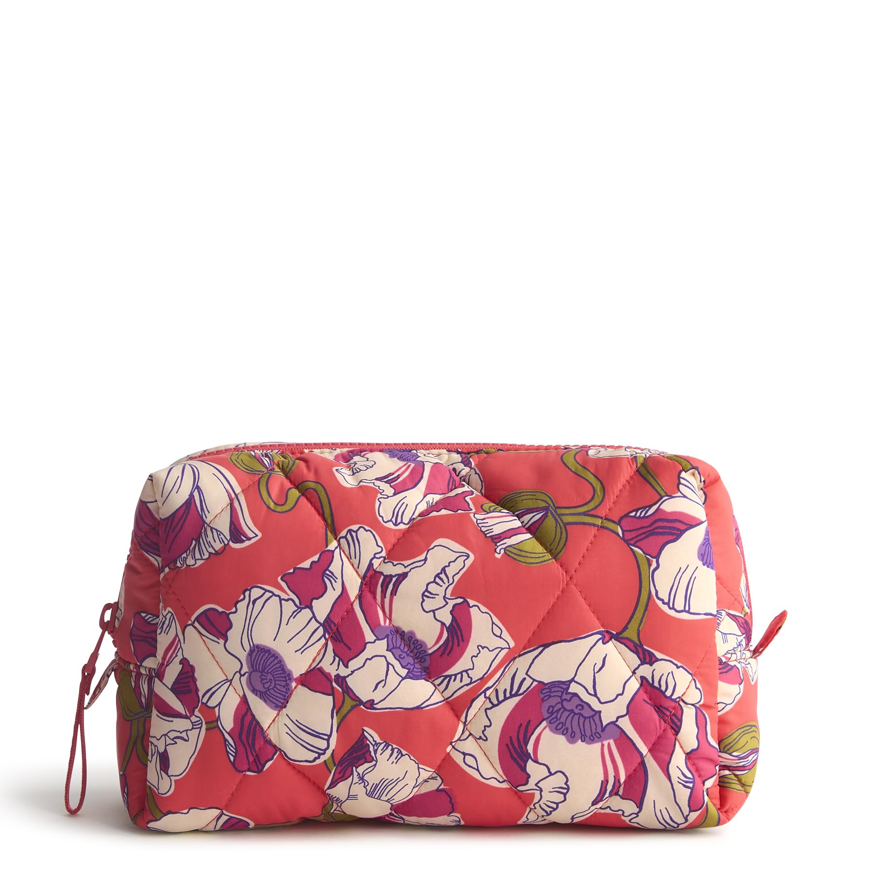 Vera Bradley Women's Featherweight Medium Cosmetic Makeup Bag, Swirling Poppies, One Size