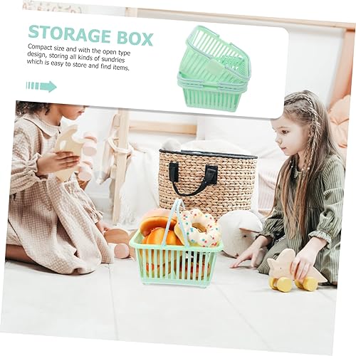 Miniatura 5 de Zerodeko Organizador de estante de baño, 3 cestas de bushel con agujeros de drenaje, contenedores de almacenamiento de plástico para artículos de