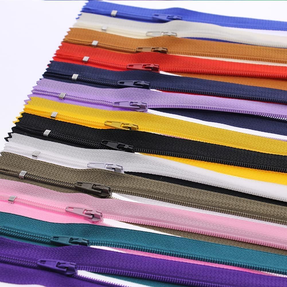 20Pcs 9 Inch Nylon Coil Zippers Colorful Craft Zippers Sewing Zipper for Making Bags Pouches Fasteners,Bags, Garment Craft DIY Accessories