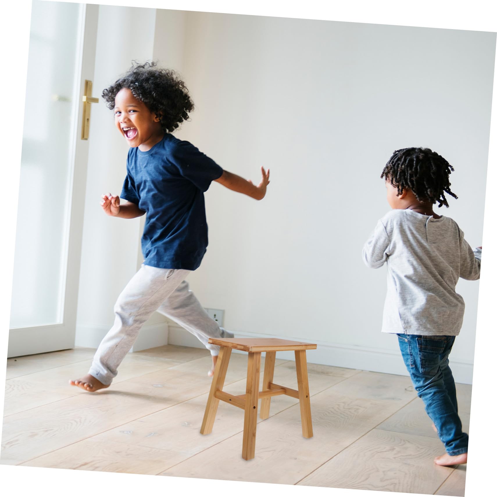 VALICLUD Taburete Pequeño de Madera Natural para Cambiar Zapatos Banco Multifuncional y Reposapiés Diseño Elegante y Compacto para Baño Dormitorio y Cocina Resistente y Versátil