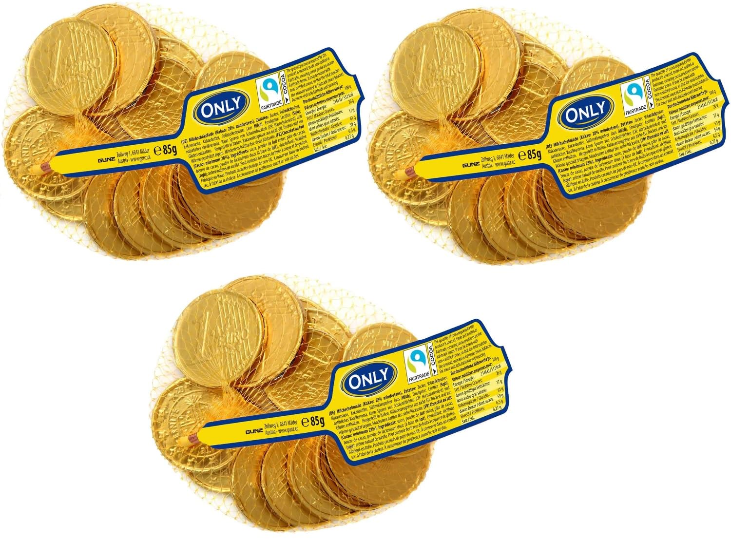 Only Schokoladenmünzen Goldmünzen Piratenschatz Münzen Geld Schokolade 3x85g