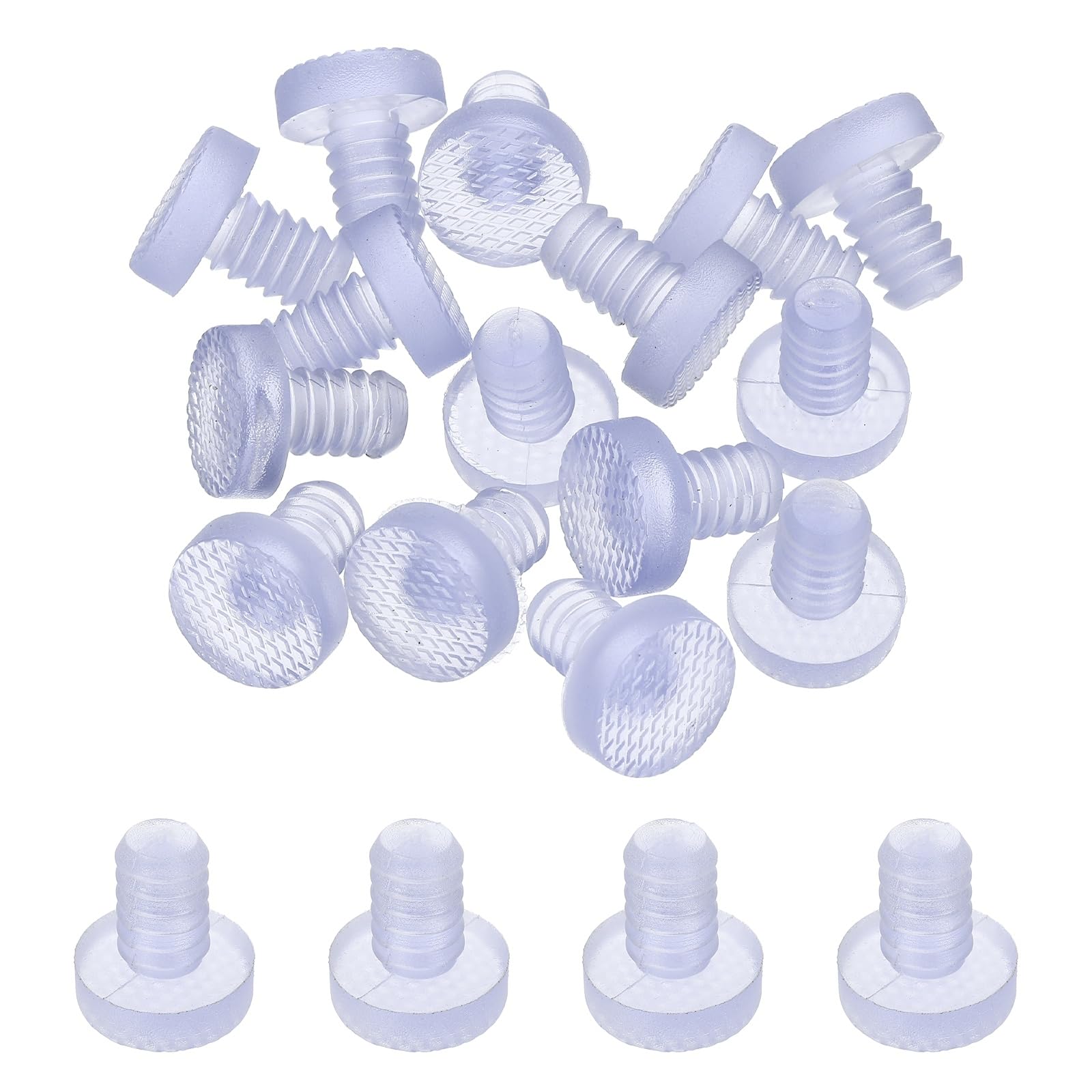 sourcing map 15Pcs Glass Table Top Bumpers with Stem, 16.5mm/0.65" Clear Anti-Slip Pads Rubber Grippers Table Spacers for Furniture 8.3mm/0.33" Hole