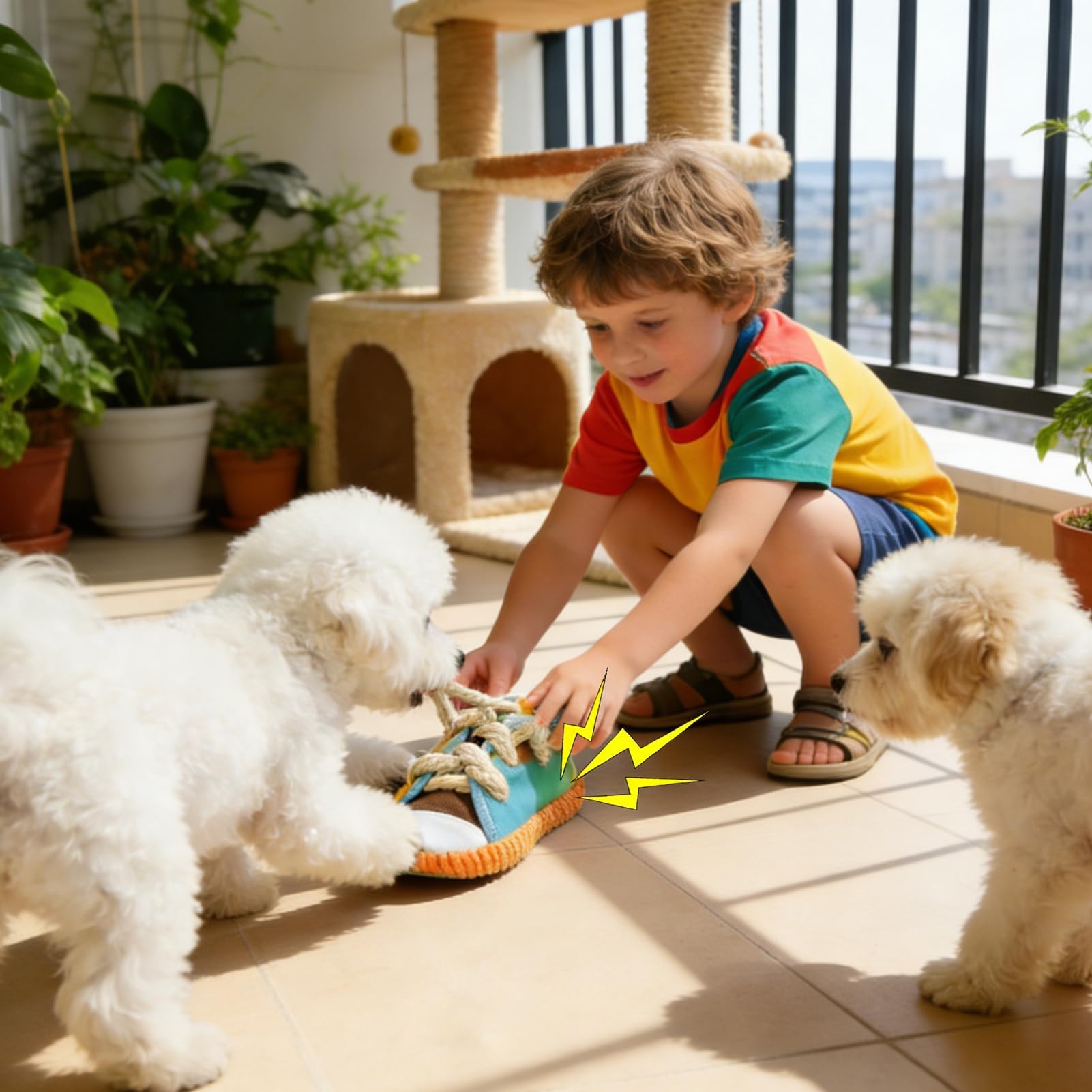 Juguetes de cuerda para perros, mordedor interactivo con forma de zapato, juguete masticable para mascotas para entrenamiento y recompensas para razas pequeñas, medianas y grandes, en interiores y
