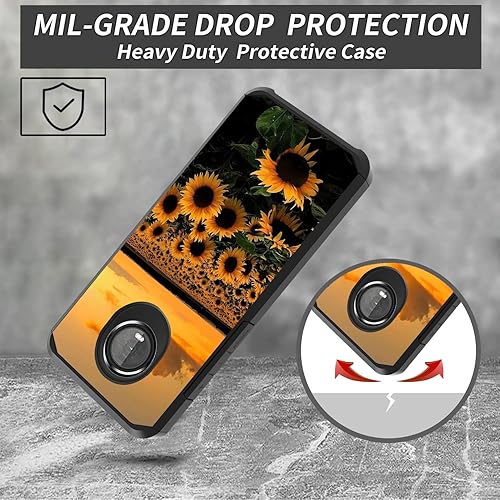 Miniatura 2 de ZXHSBROK Funda para Moto Z4 Moto Z4 Play, resistente 2 en 1 de doble capa híbrida de policarbonato duro y silicona suave a prueba de golpes, funda