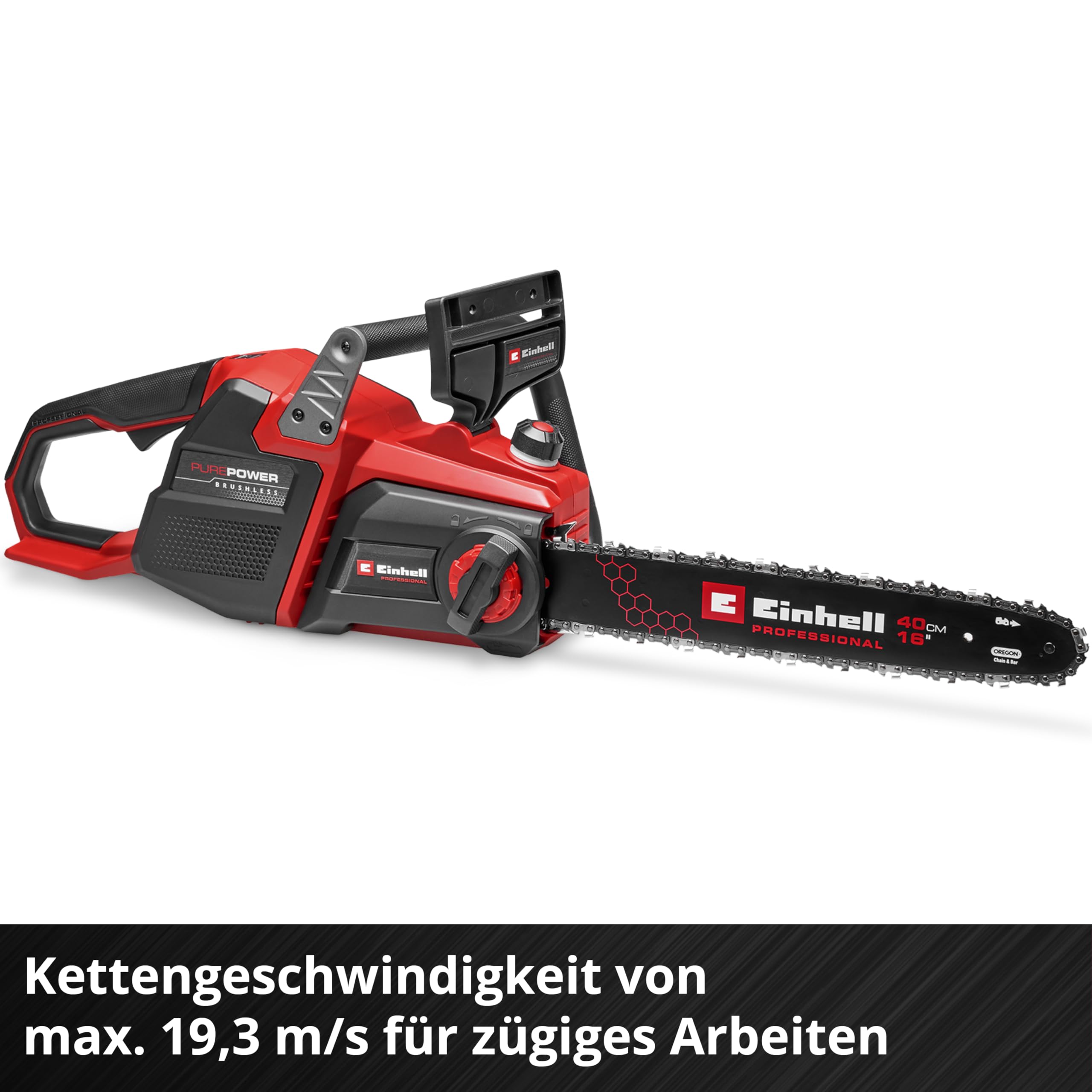 Einhell Professional Akku-Kettensäge GP-LC 36/40 Li BL-Solo (36 V, 38 cm Schnittlänge, Brushless, 19 m/s Kettengeschwindigkeit, autom. Kettenschmierung, ohne Akku)