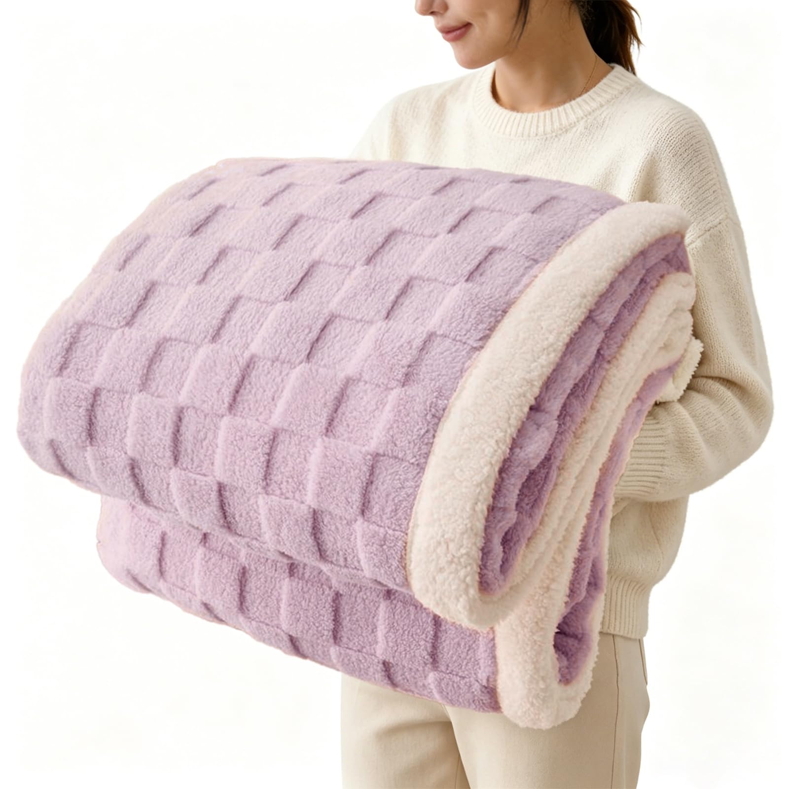 Gracelife Sherpa Fleece Throw Purple