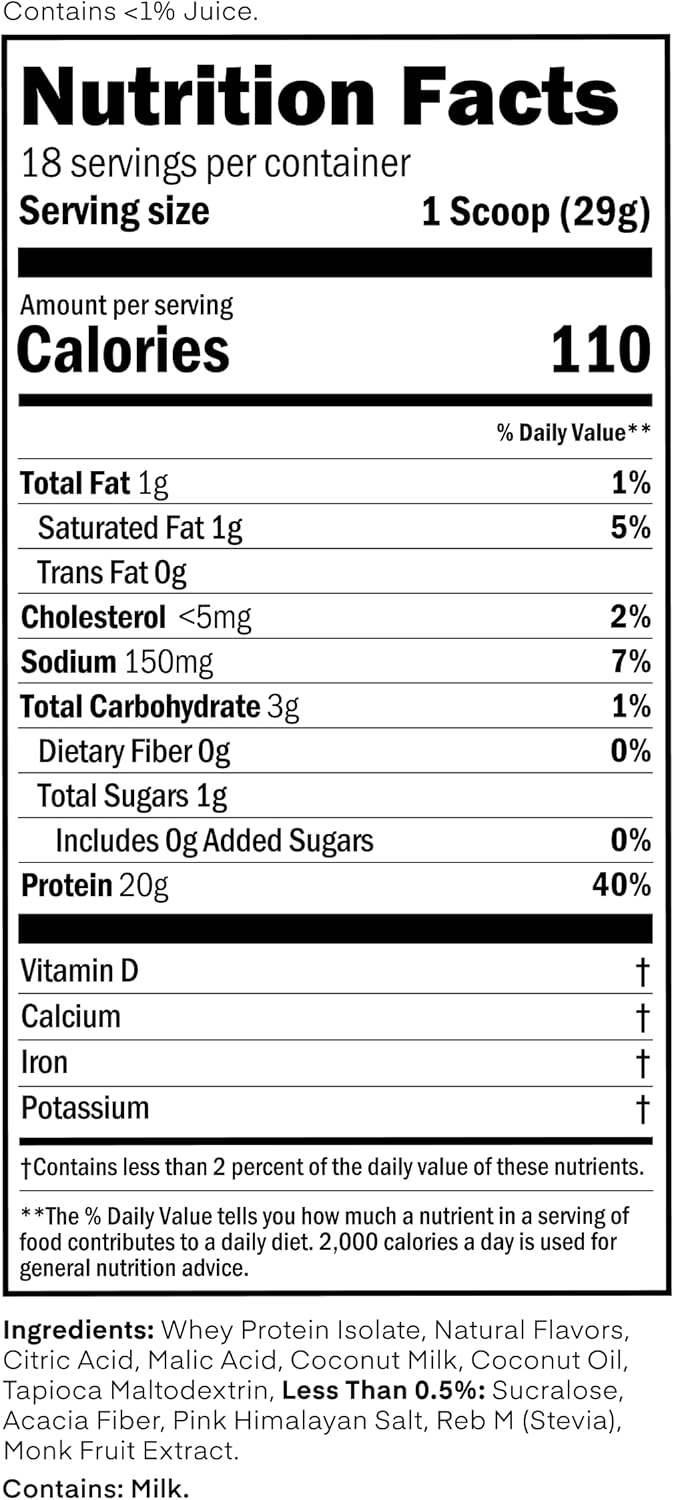Oath Nutrition Clear Whey Isolate Protein Powder, Frosty Lemonade, 20g Complete Protein per Serving, No Added Sugar, Grass-Fed, 18 Servings