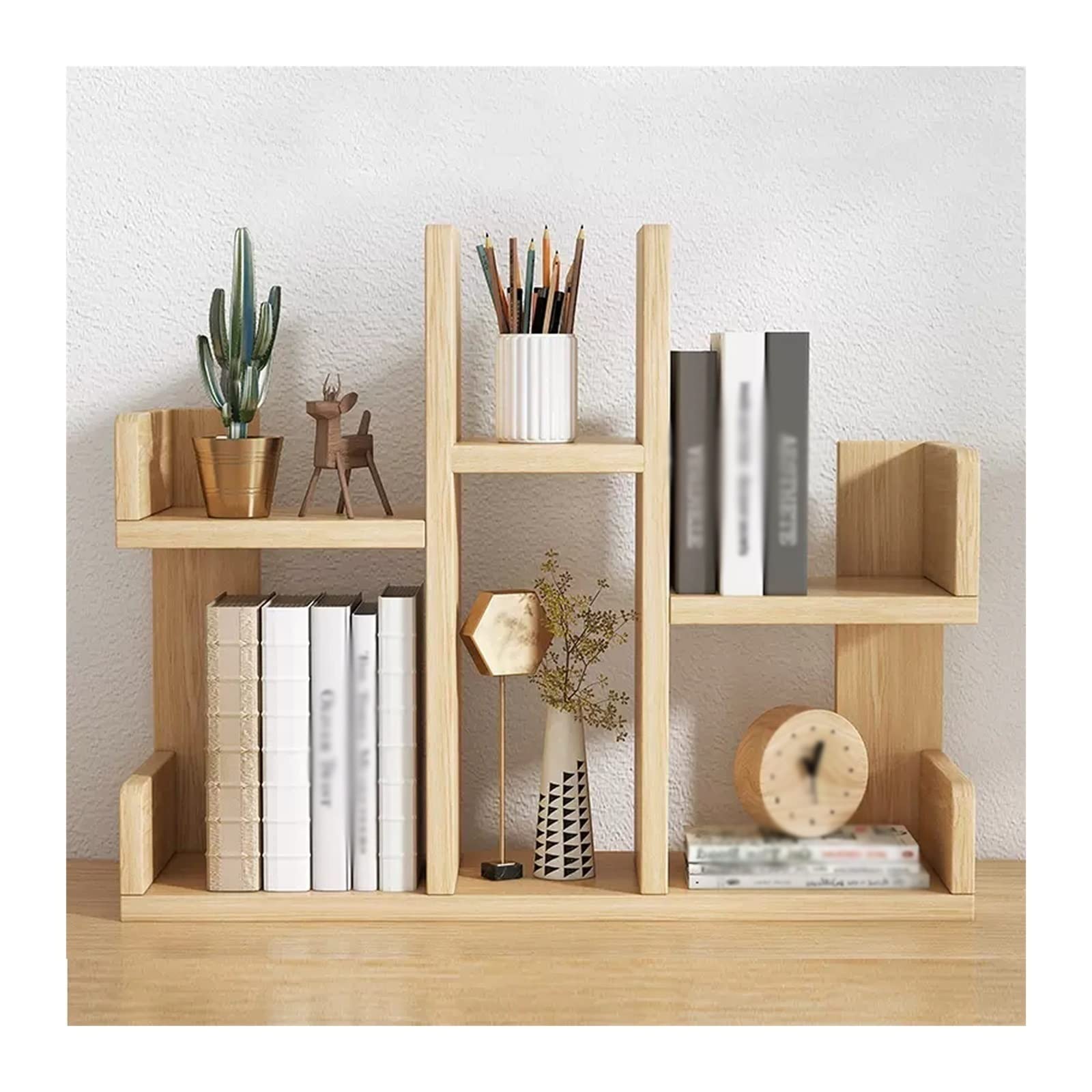Mała biblioteczka, półka na biurko, drewniana biblioteczka, półka na biurko, stojak ekspozycyjny, półki na książki