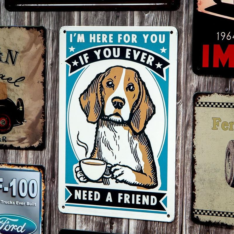 Image of Eazywagon Decorative Retro Metal Signs Wall Plate - 12x8 Inch (Need A Friend) | Weatherproof Vintage Metal Sign Plate for Cafe, Home, Bar, Garage | Decorative Wall Hanging Sign Board