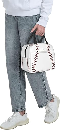 Miniatura 7 de Bolsa de almuerzo de béisbol para hombres y mujeres, pequeña, aislada, reutilizable, portátil, hielera, para oficina, picnic, senderismo, playa,
