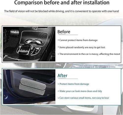 Miniatura 10 de Augeny Soporte brillante para lentes de sol para visera solar de automóvil, caja protectora brillante para anteojos con cierre magnético, funda