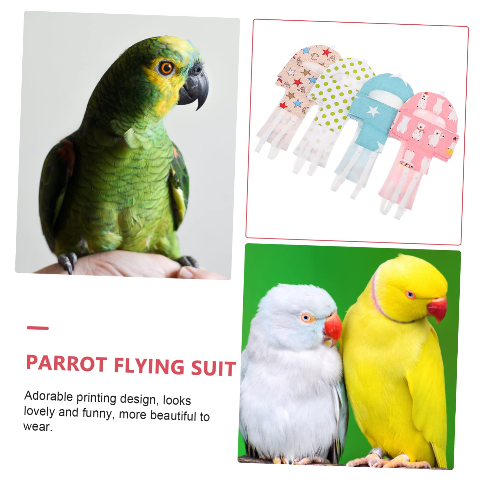 BESPORTBLE 8pezzi Pannolini Per Uccelli Creativi Abbigliamento Per Pappagalli Costumi Da Per Uccelli Adatti Per Uso Quotidiano Colori Vivaci e Design Divertente