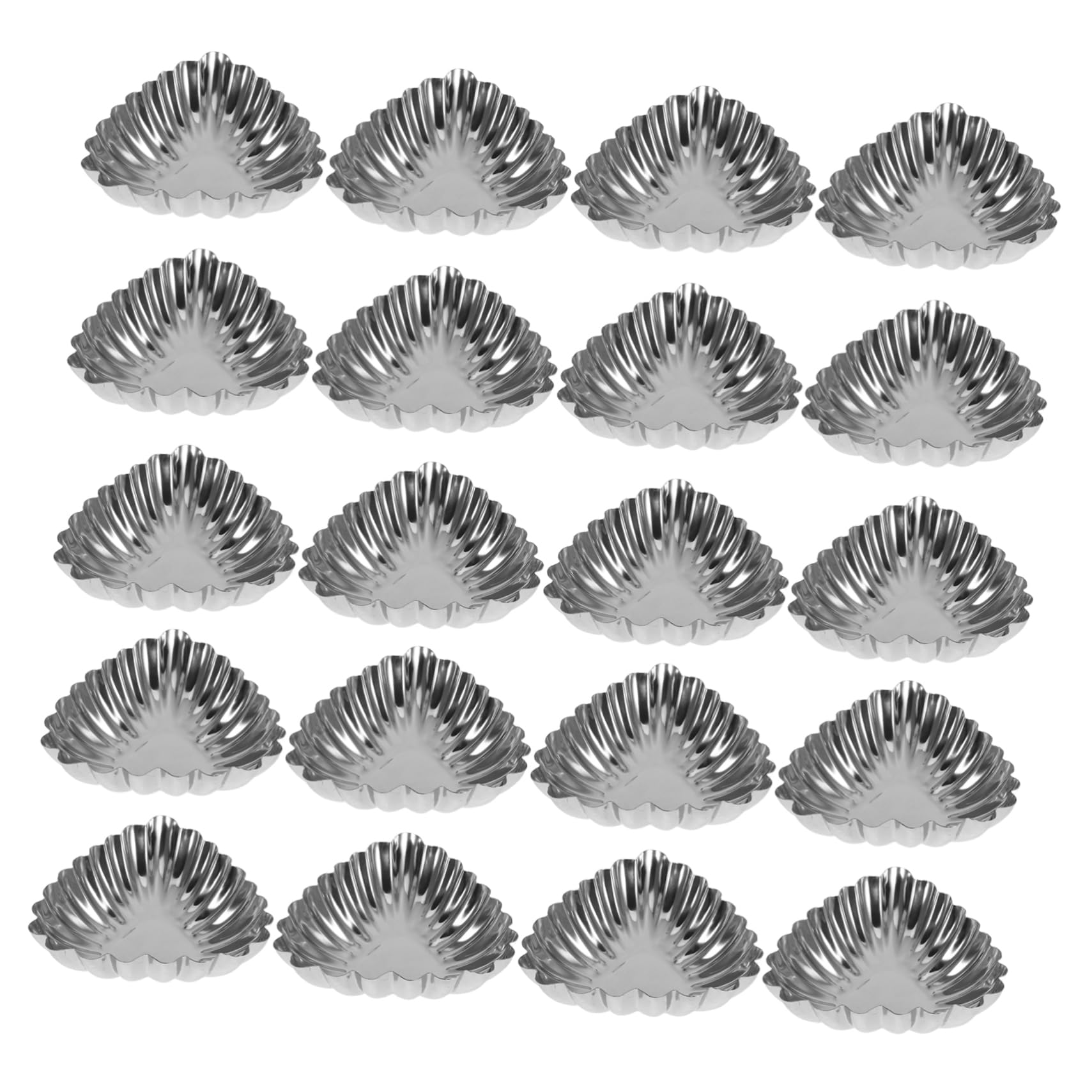 CIYODO 20Pcs Stainless Steel Creative Tart Convenient Cupcake for Baking Lightweight and Heat for Muffins and Puddings