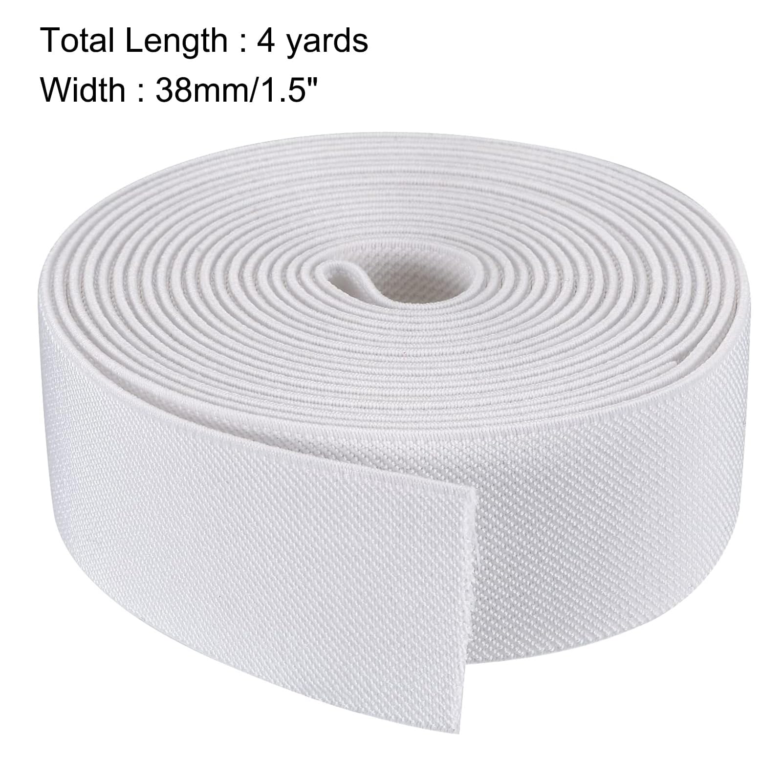 TA-VIGOR 38mm Twill Wide Elastic Band, 1.5 inch 4 Yard Double-Side Woven Elastic Bands Knit - Image 2