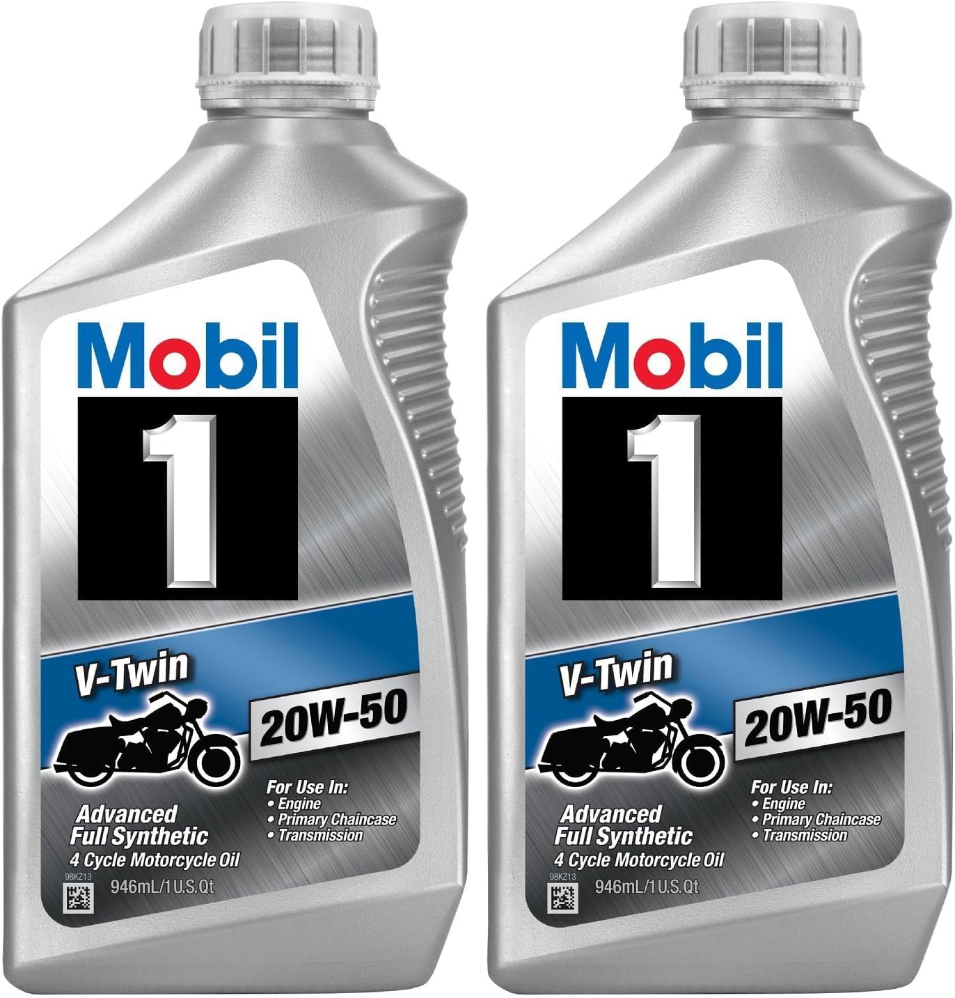 Mobil 1 96936 20W-50 V-Twin Synthetic Motocycle Motor Oil - 1 Quart (Pack of 12)