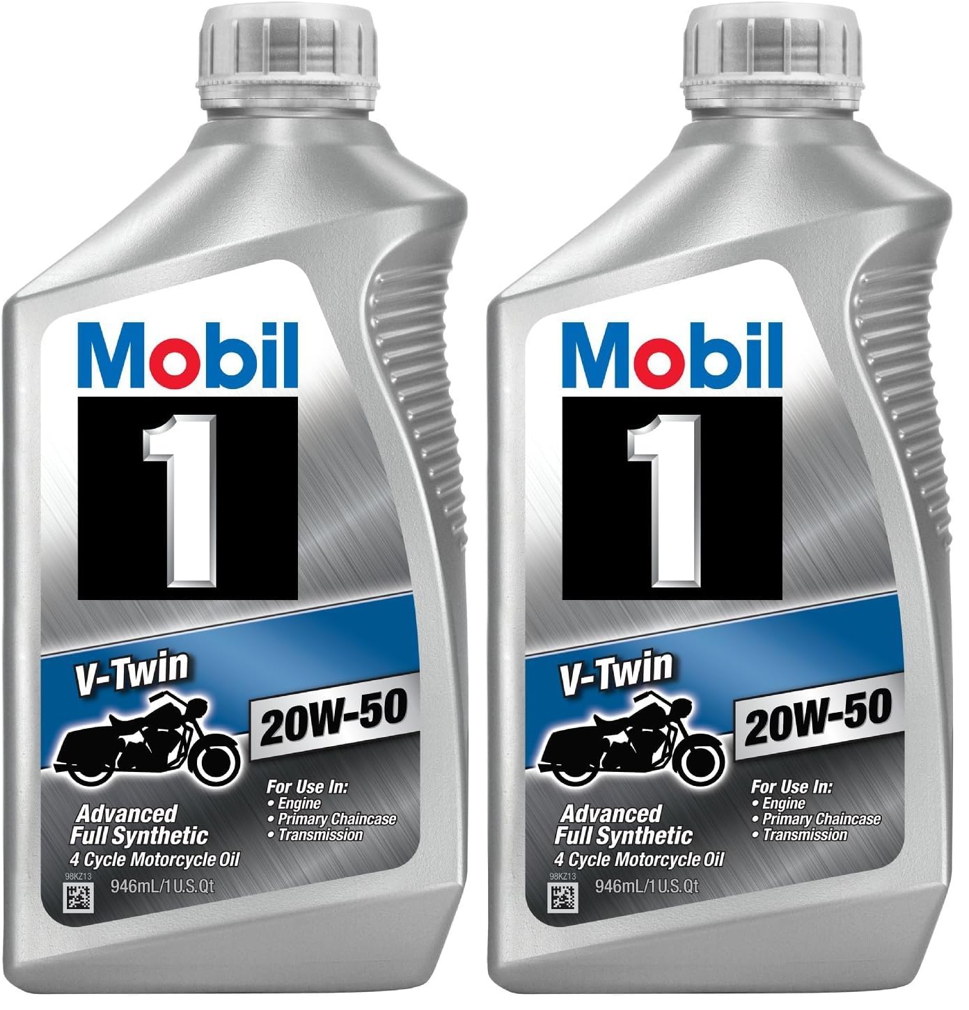 Mobil 1 96936 20W-50 V-Twin Synthetic Motocycle Motor Oil - 1 Quart (Pack of 12)