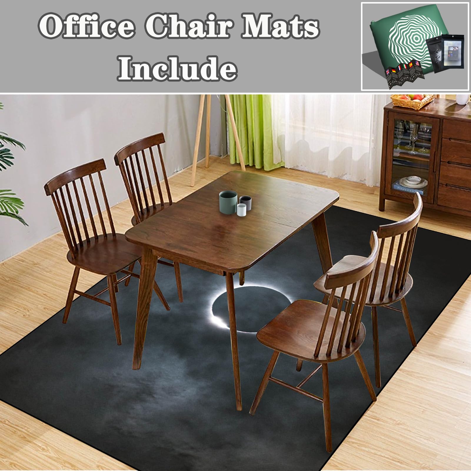 Alfombrilla para Silla de Oficina, Alfombra Silla Gaming, Alfombrilla de Protección para Suelos Duros, Protector Suelo Silla Ruedas, Protector de Silla de Escritorio, Antideslizante 70 x 100 cm