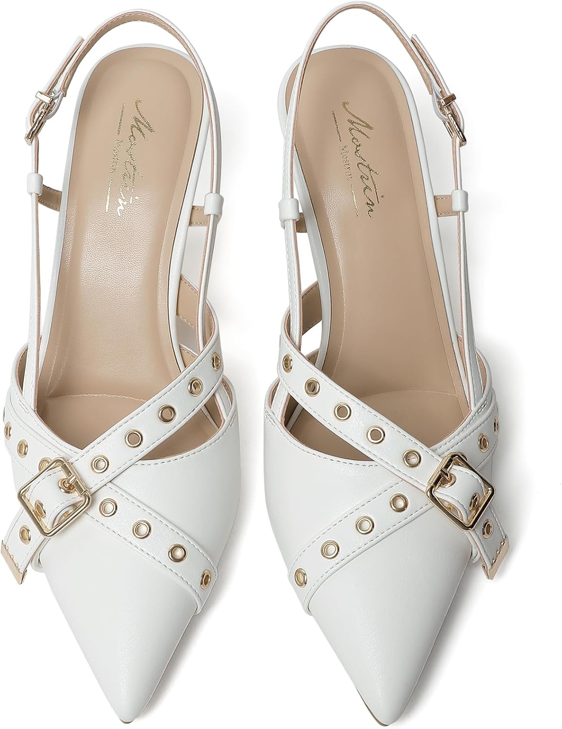 Mostrin Kitten Mules Heels for Women Pointed Closed Toe Heels Vintage Slip on Stiletto Dressy Pumps Shoes - Image 5