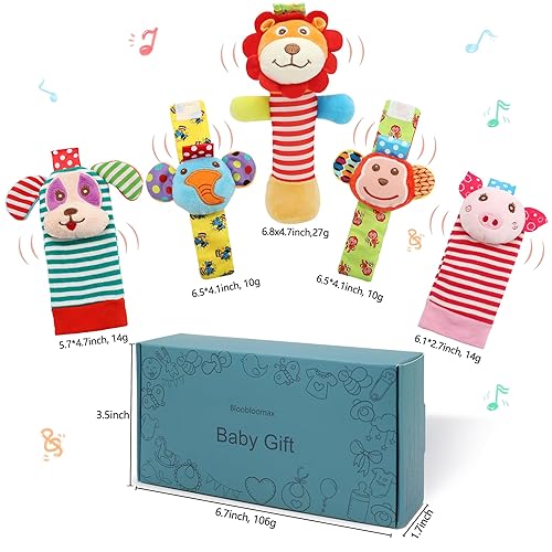 Miniatura 6 de Bloobloomax- Sonajeros para muñeca y calcetines sonajeros de pie buscadores para bebé, juguete de sonajero, sonajero pulsera para mano o brazo,
