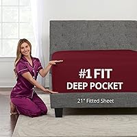 Vista 85 de DeaLuxe Kids Twin Deep Pocket Fitted Sheet - White - Microfiber - 16' Deep - Twin Size 39' x 75' - Perfect Fit for 14'-18' Mattresses