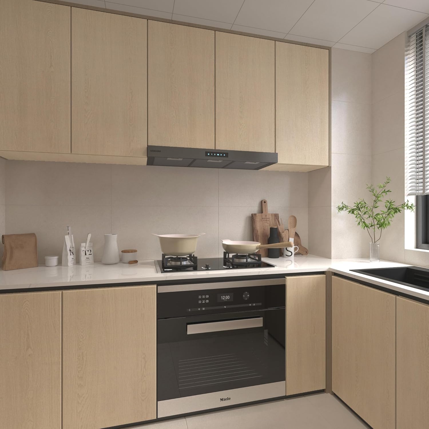 BAYYA Extra Wide Wood Peel and Stick Wallpaper Light Oak Contact Paper Wood Grain Counter Top Vinyl Wrap for Countertops Beige Self-Adhesive Waterproof 31.5"x158" Wooden Wall Paper Furniture Sticker