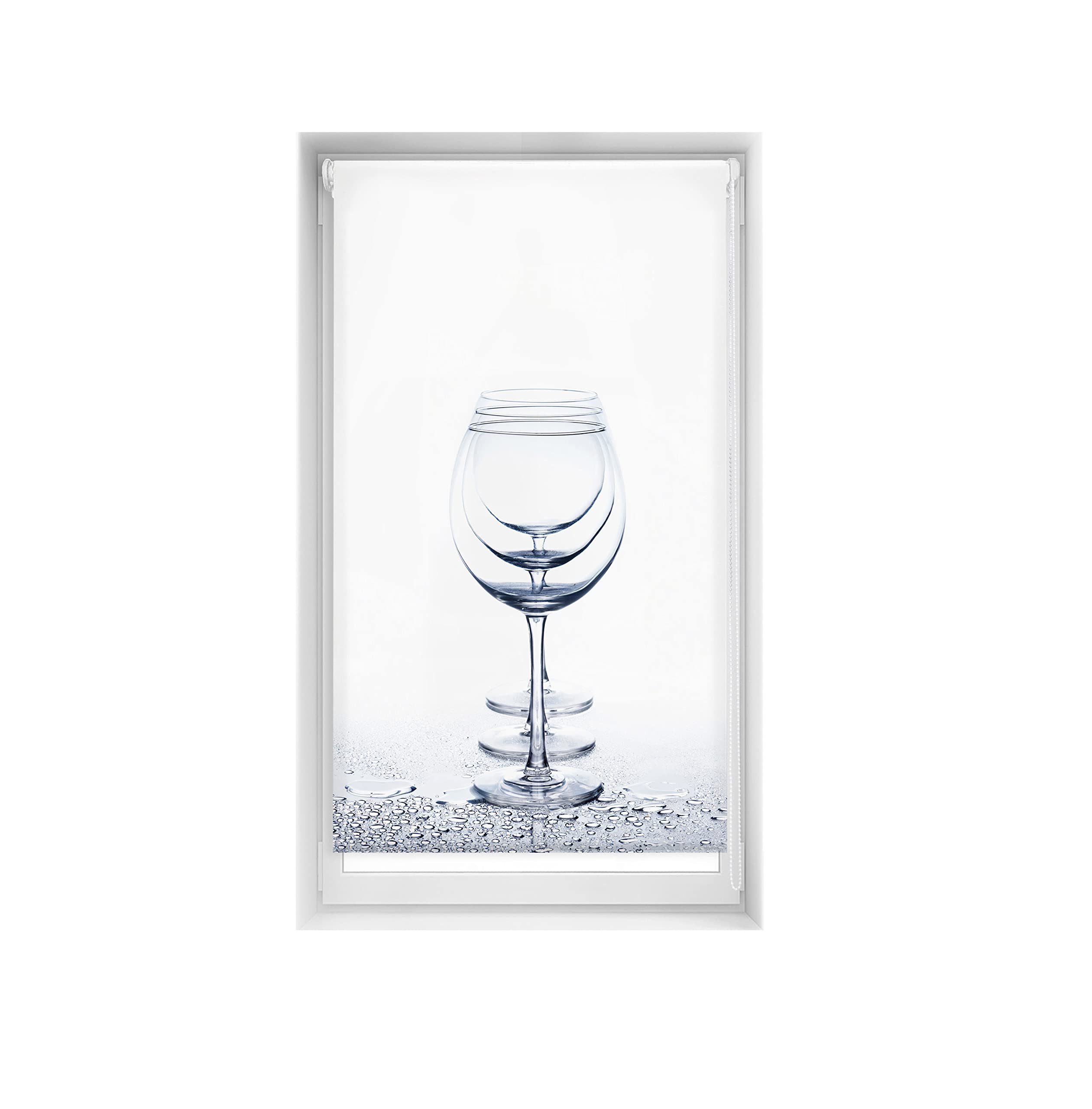 Blindecor Easy Store occultant sans perçage Motif Blackout imprimé numérique, Crystal, 80 x 150 cm Taille du Tissu 77 x 145 cm. Store Enrouleur Thermique