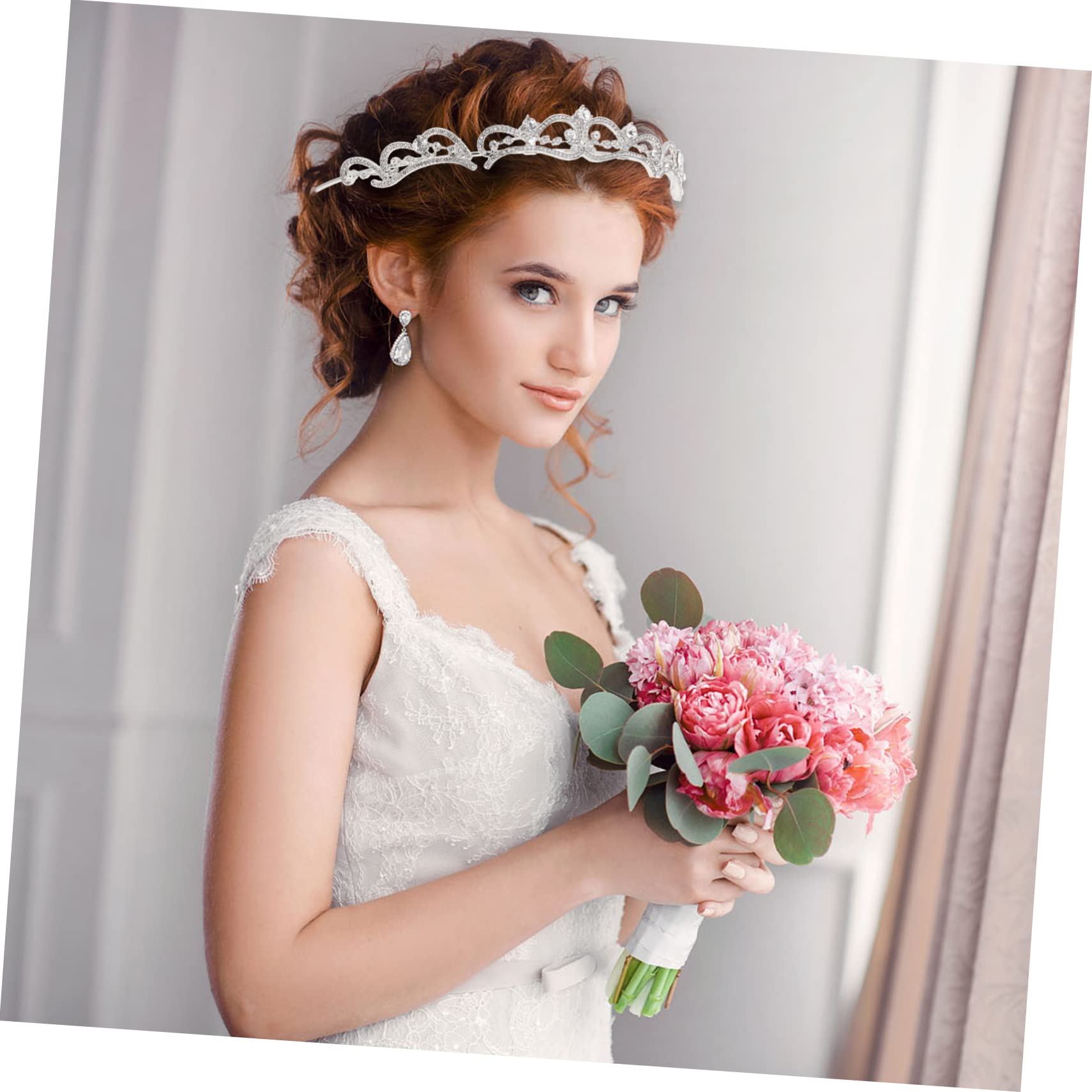 Housoutil 5 Piezas Tocado De Novia Tiaras De Para Boda Vintage Para Las Mujeres Tiara De Diamantes Quinceañera Boda Tiara Para El Cabello De Plata Diamantes