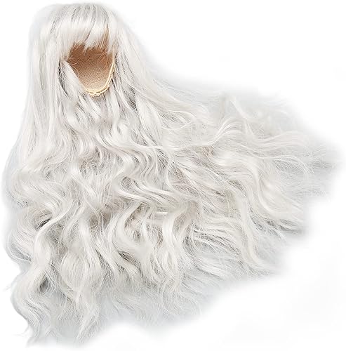 Tgoon Peluca de muñeca, peluca de muñeca, peluca de muñeca, peluca de muñeca, peluca rizada resistente al calor, con flecos para vestir a la muñeca