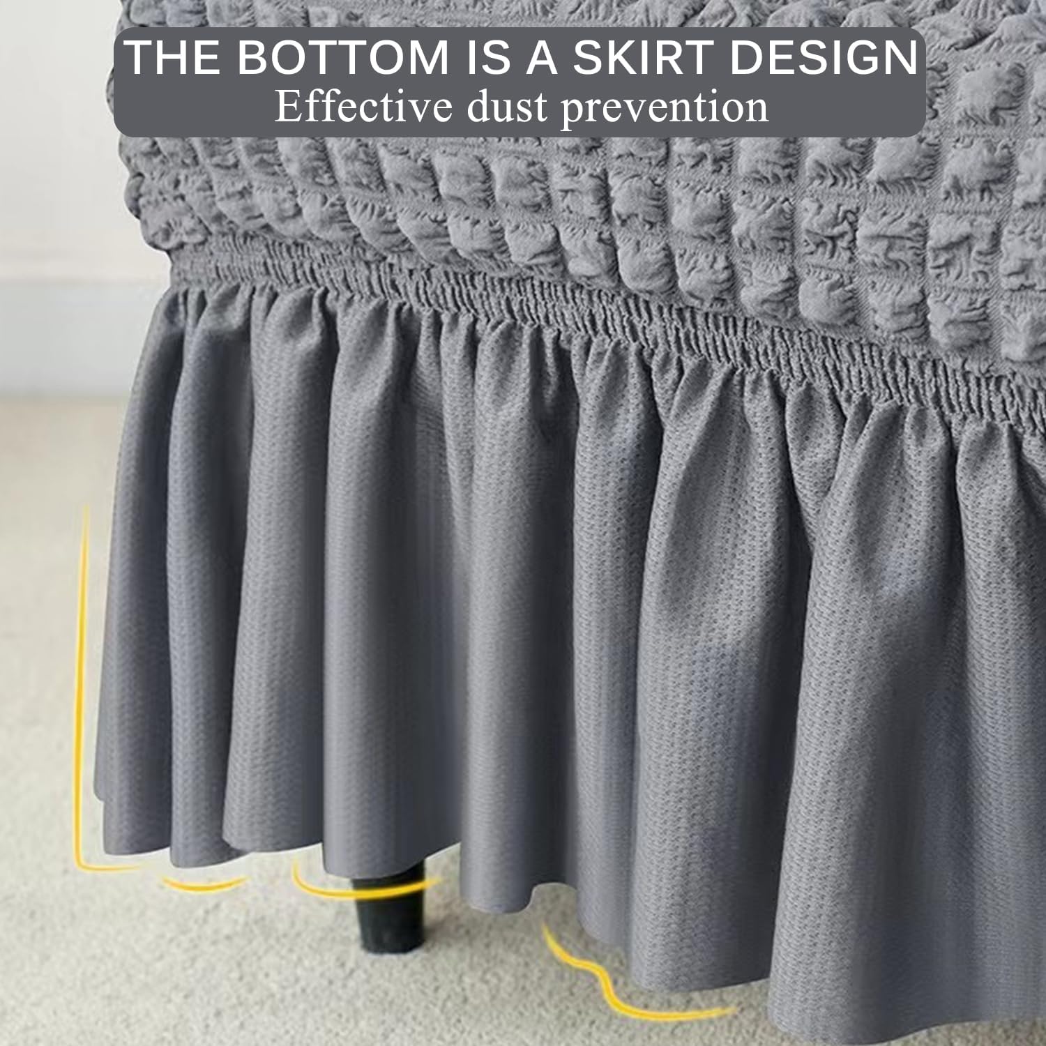 Greya,1pcs, Wingback Chair Cover with Skirt 1Pcs Stretch Wing Chair Slipcover Living Room High Back Chair Cover Duatproof Armchair Slipcover Furniture Protector Soft Washable