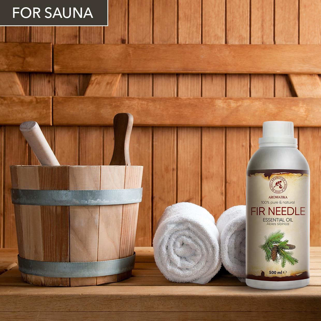 Siberian Fir Needle Essential Oil 500ml - Abies Sibirica - Christmas Aroma - Fir Pure & Natural Oil 100% - Coniferous Aroma for Sauna - Body Care - Wellness - Massage - Diffuser - Room Fragrance