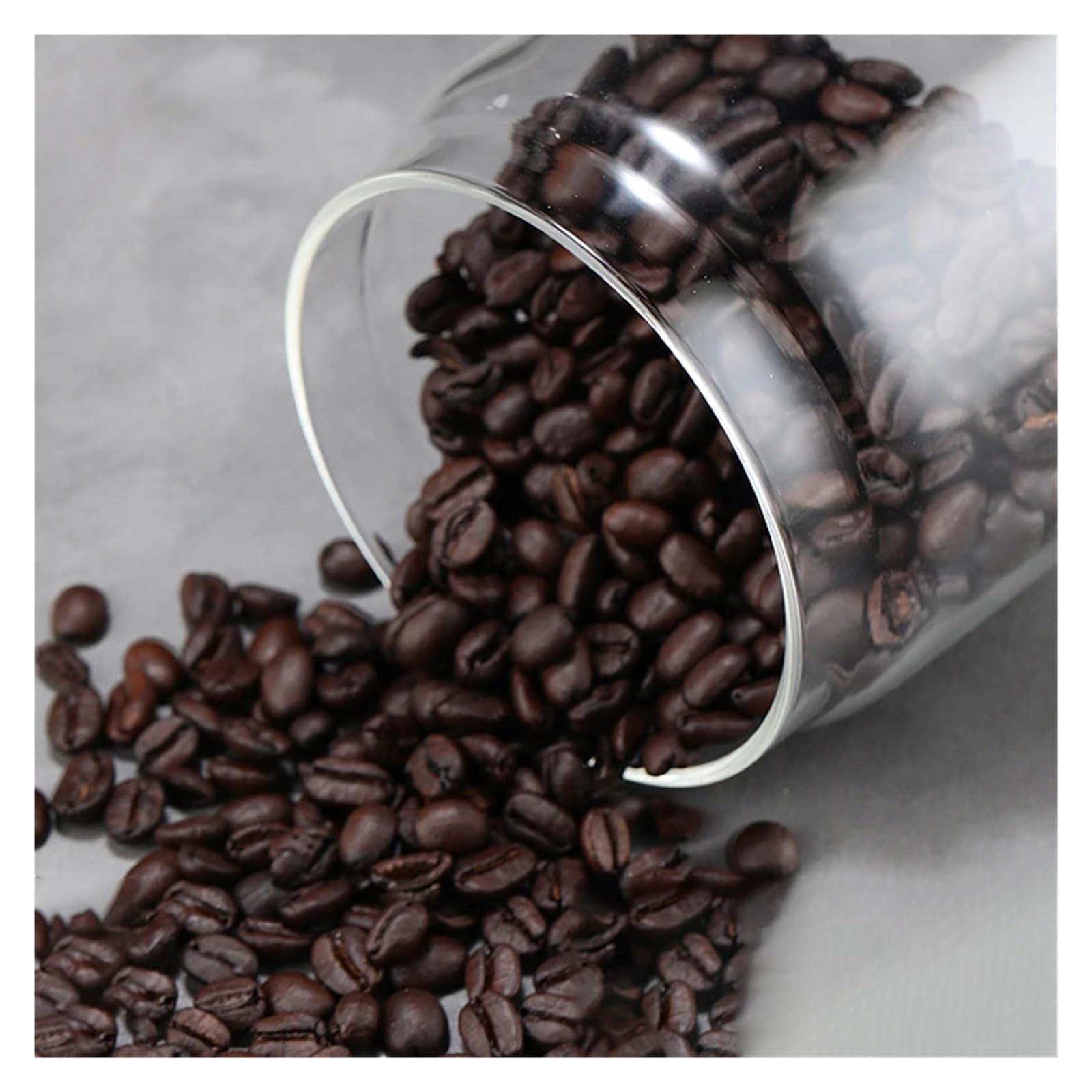 Vakuum Glasbehälter, luftdichte Kaffebohnen Dose | Borosilikatglas, transparent, 500ml 900ml 1200ml 1800ml, 1 Stück(Glod 1 -900ml)