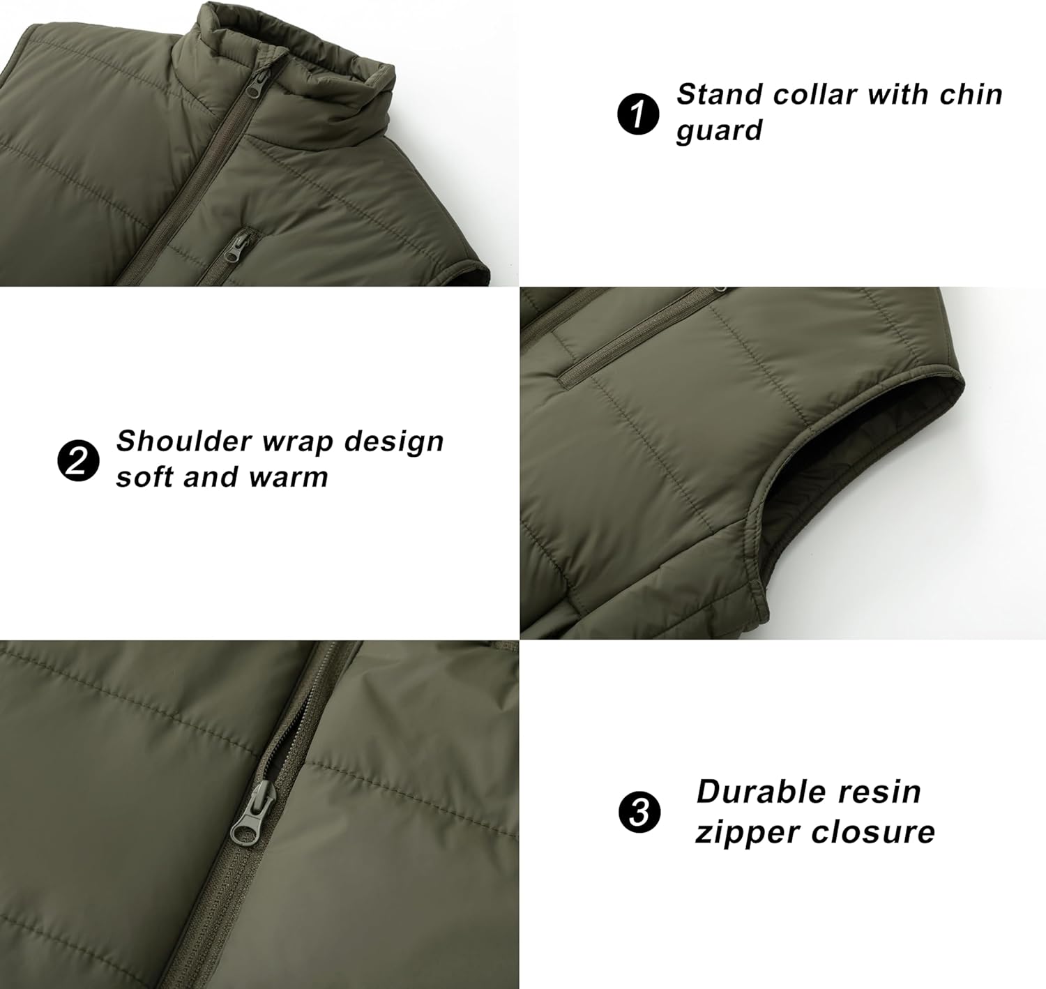VtuAOL Men's Puffer Vest Outdoor Padded Vest Softshell Outerwear Vest for Travel Hiking - Image 2