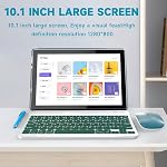 Android 15 Tablet, 10 inch 2 in 1 Tablets with Keyboard Mouse Case Stylus, 12GB+64GB+1TB Expandable, 1.8Ghz Quad-core Processor Computer, 1280*800 IPS HD Touchscreen, WiFi BT5.0 6000mAH Battery Laptop