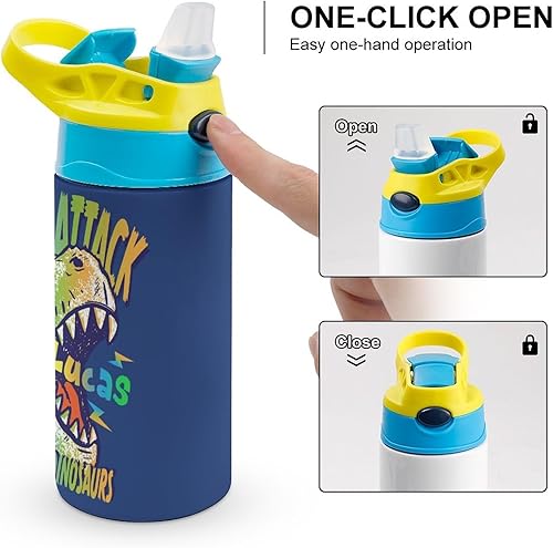 Miniatura 4 de Artsadd Botella de agua personalizada para niños, botella de agua con nombre personalizado con pajita, regalo personalizado para niños y niños, vaso