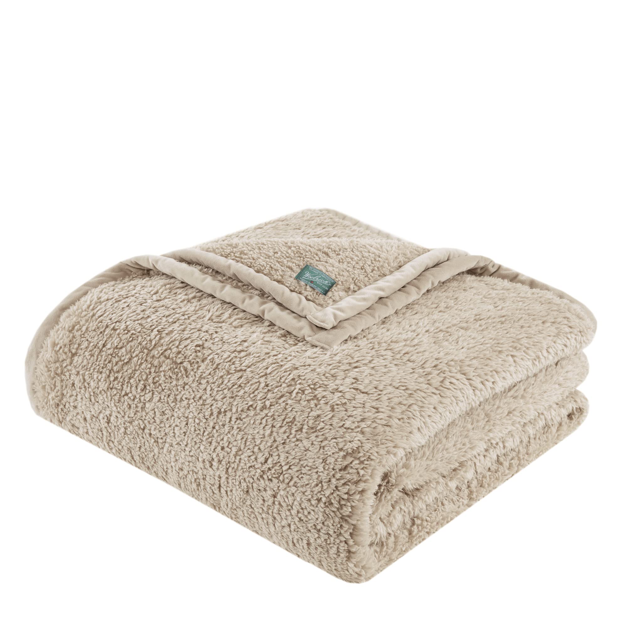 Woolrich Burlington Luxury Berber Blanket Tan 90*90 Full/Queen Size Premium Soft Cozy Soft Berber For Bed, Coach or Sofa