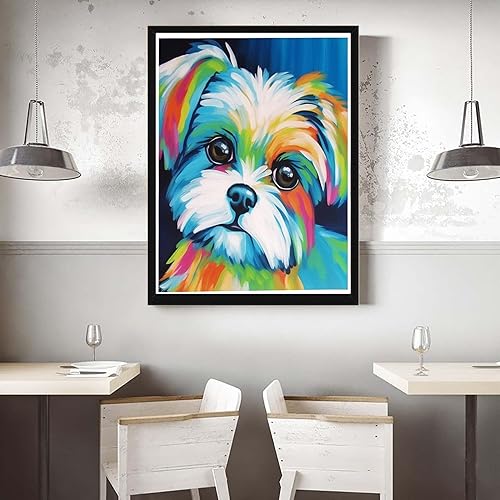 Miniatura 5 de VAIIEYO Pintura acrílica por números para adultos, perros, animales, kit de pintura al óleo de bricolaje, lienzo, cuadros de dibujo con pinceles