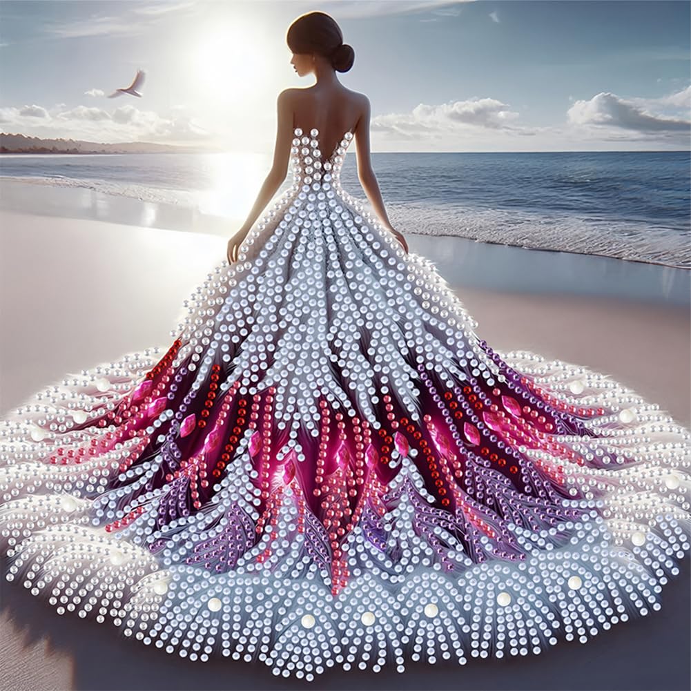 Diamond Art Painting Kits for Adults,5D Special Shape Diamond Painting Kits, Crystal Rhinestones Diamond Dots and Crafts Adults for Home Decor(Lady) 11.81x11.81inch
