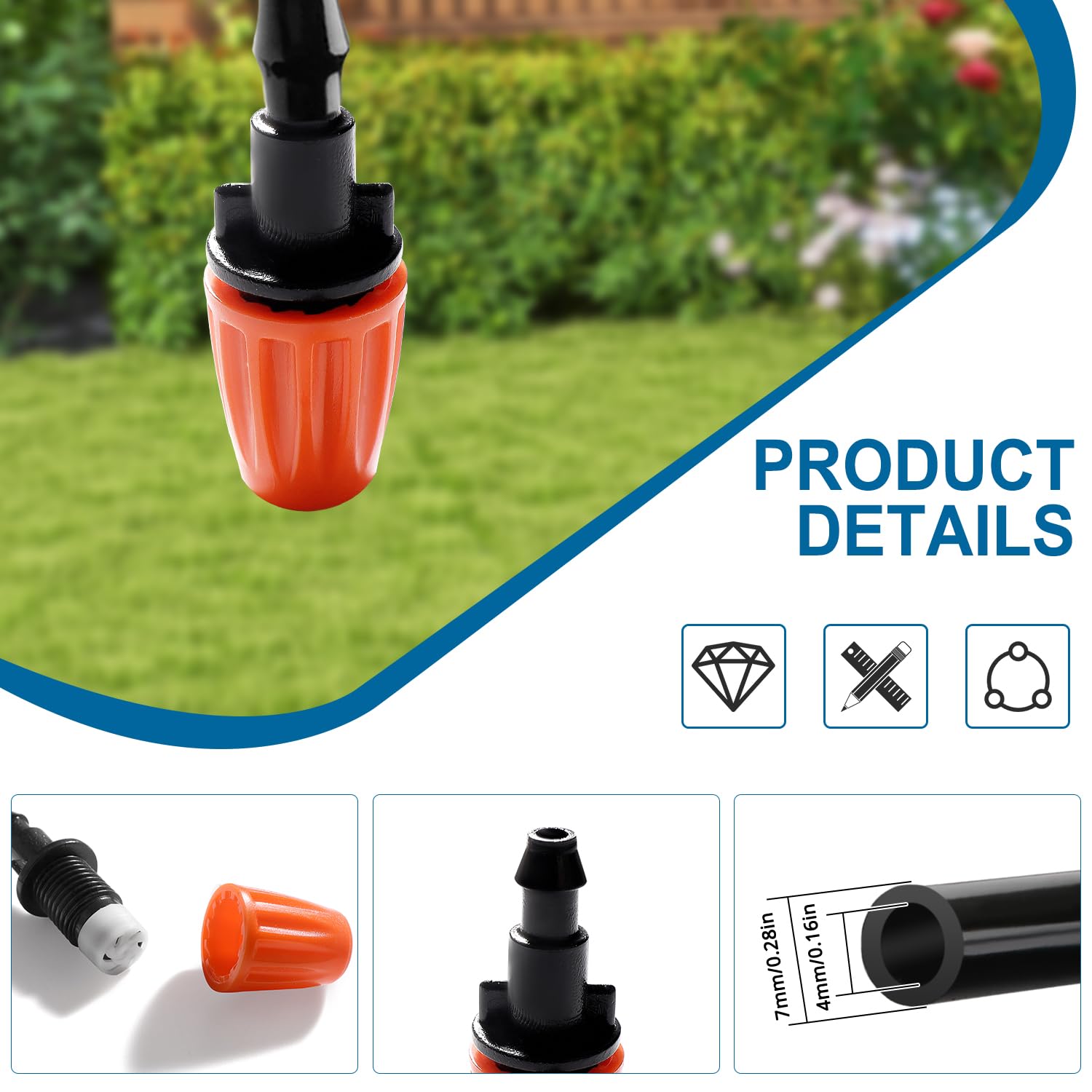 VooGenzek 20 Pièces Émetteurs de Micropulvérisation Réglables pour Tube 4/7 mm, Buses de Brumisation Jardin