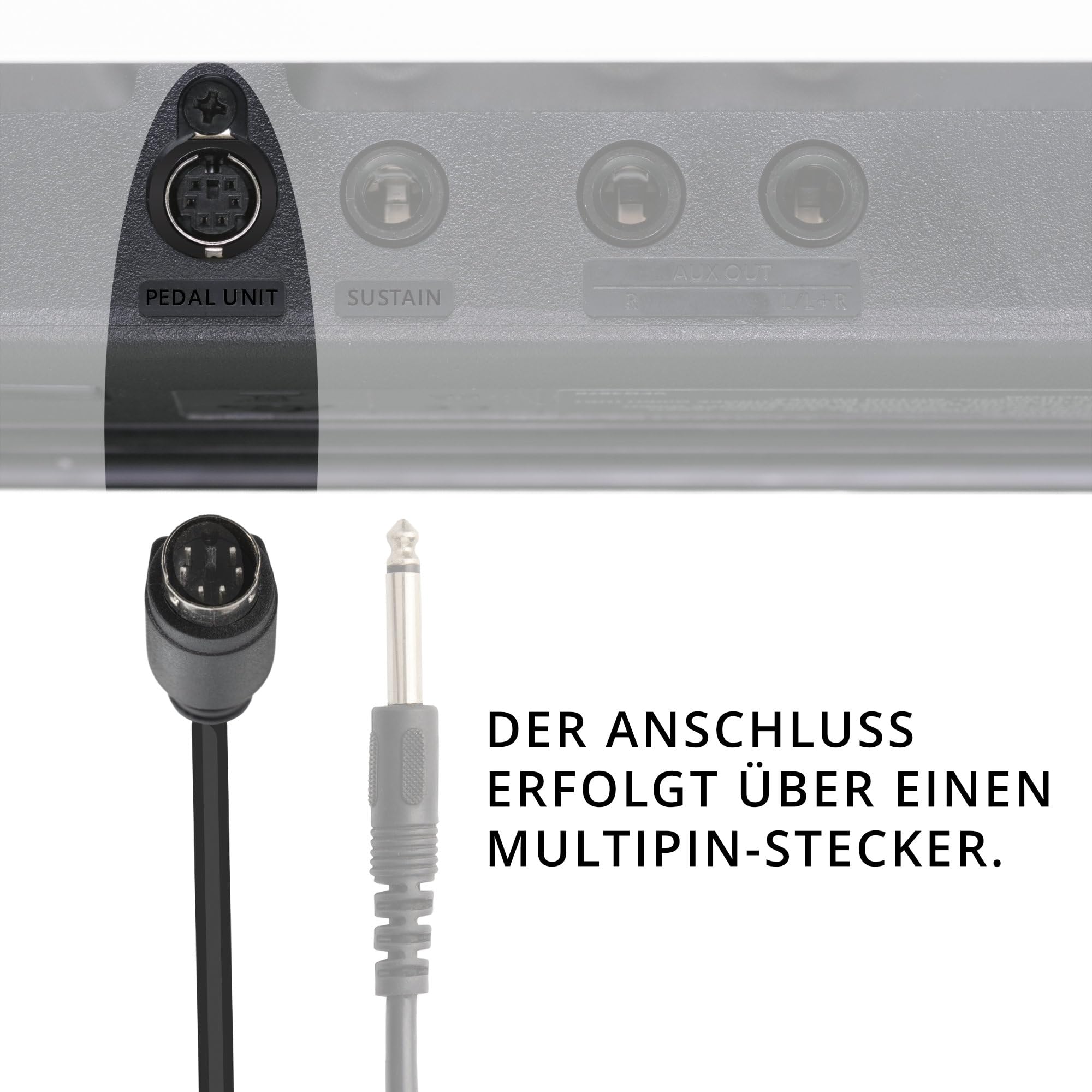 Classic Cantabile LP-Y Dreifach-Pedaleinheit - Transportable Pedaleinheit passend für viele Yamaha Pianos der P- und DGX-Serie - Hochwertige Stahlfedern - Multipin-Stecker - Aus Kunststoff - Schwarz