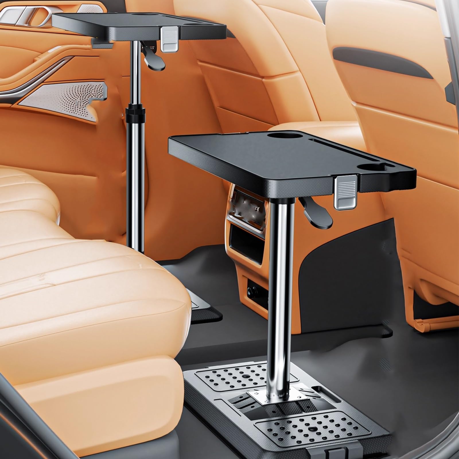 Portátil Mesa para Autocaravana Mesa Plegable con Rotación de 360° y Altura Ajustable Capacidad de Carga de 20kg de Acero para Caravanas