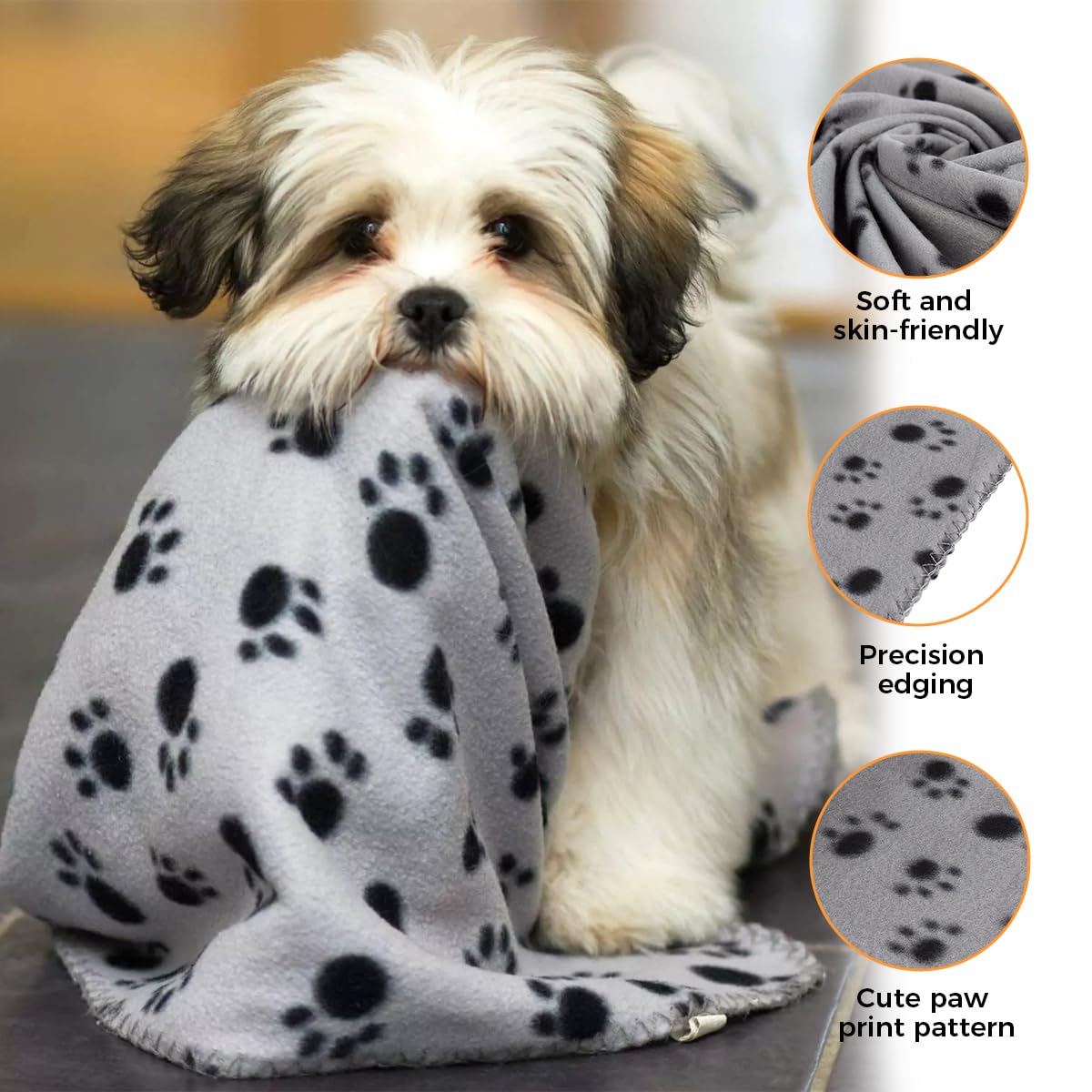 3 Pièces Plaid Chien, 60 X 70 cm Double Face Couverture Animaux, Lavable Universelle Couverture pour Animaux aux Chiens et Chats de Petite et Moyenne Taille, Caisses de Transport, Canapés, Sièges Auto