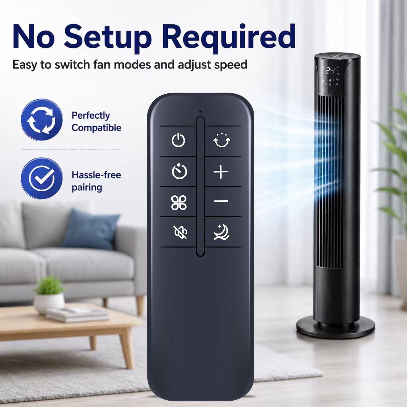 Telecomando di ricambio per ventilatore a torre Levoit LTF-F362-WEU, LTF-F422S-KEU, LTF-F422-WEU, LTF-F422S-WUS, LTF-F422-WUS, LTF-F362S-WUSR, LTF-F361-WUS, LTF-F361-KEUR