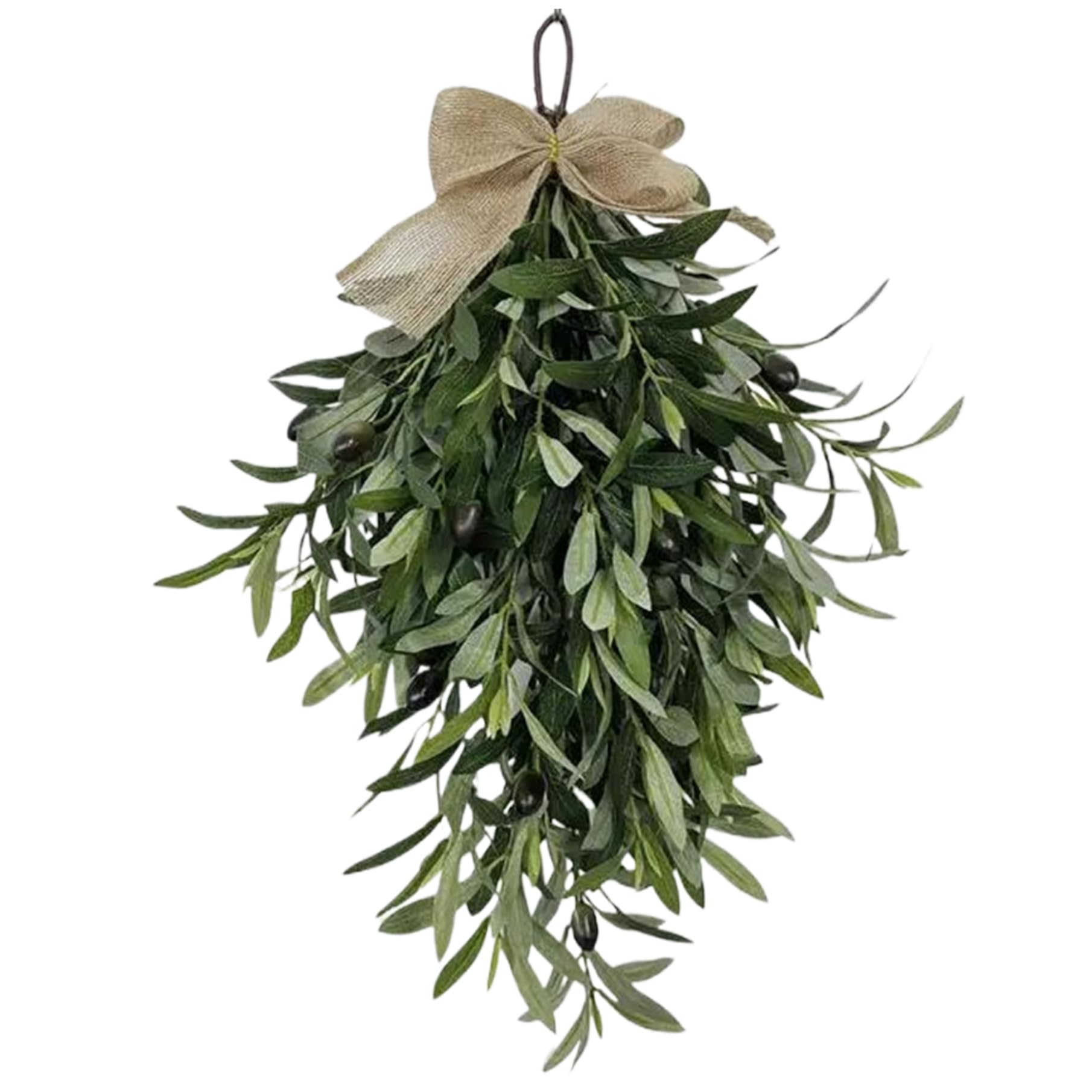 Couronne d'olivier artificielle 61cm pour porte d'entrée et déco bohème chic de mariage