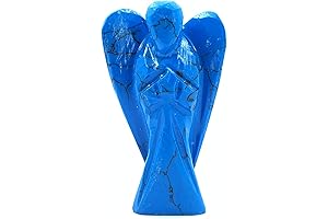 Tiny 2 Inch Turquoise Guardian Angel Figurine for Home Protection and Prayer