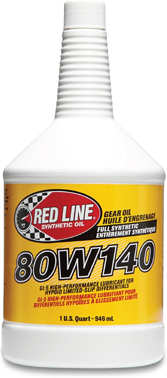 Red Line 58104 80W140 GL-5 Synthetic Gear Oil for Hypoid Limited Slip Differentials - 1 Quart
