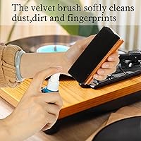 Vista 4 de Kit de limpieza de discos de vinilo de 6 piezas, incluye cepillo de microfibra de nailon, líquido limpiador y caja de almacenamiento, kit de cepillo